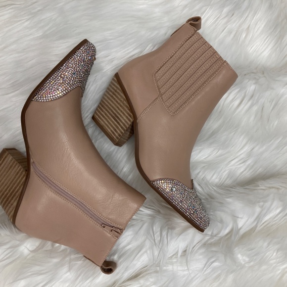 Matisse Western Bootie Womens Size 7.5 Natural Blush Rhinestone Toe N… - Picture 4 of 7